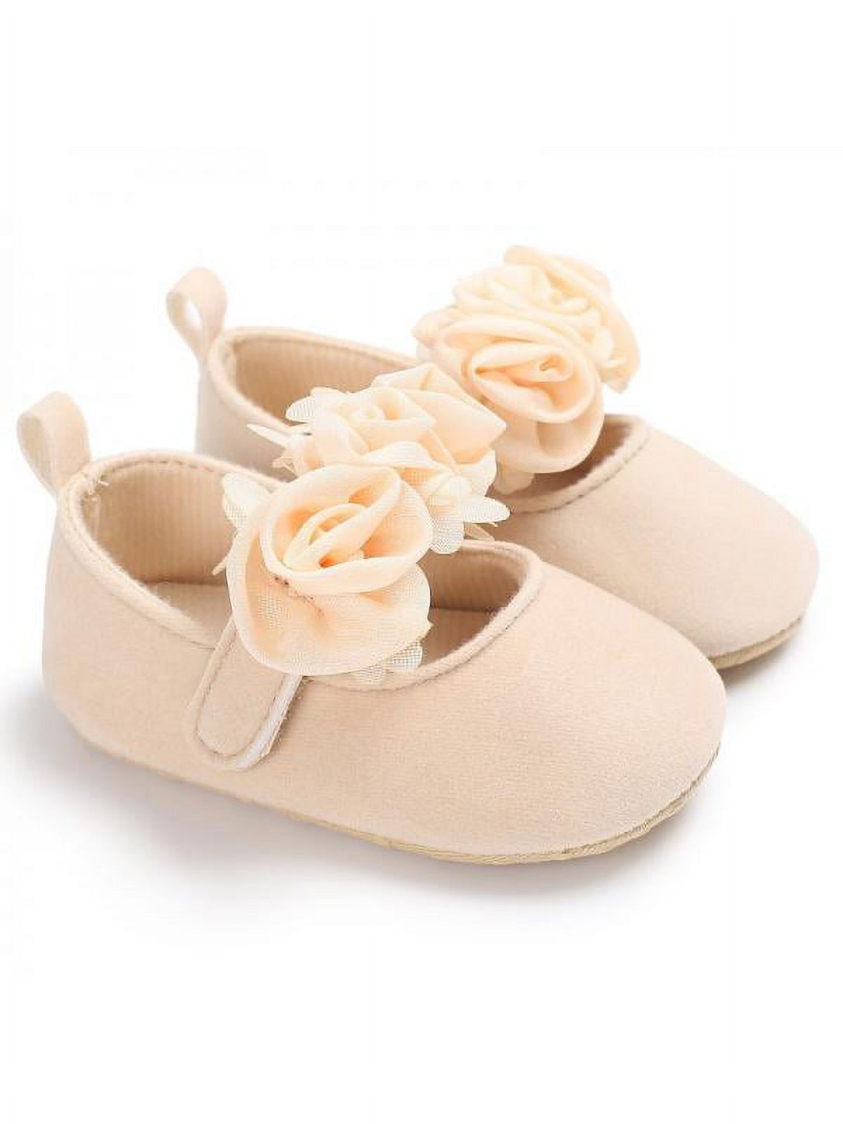 Lovely Kid Girls Princess Shoes Flowers Dance Shoes Suede Ballet Shoes Anti-slip Soft Sole Crib Hook & Loop Shoes (Toddler/Little Baby Girls) - image 1 of 7