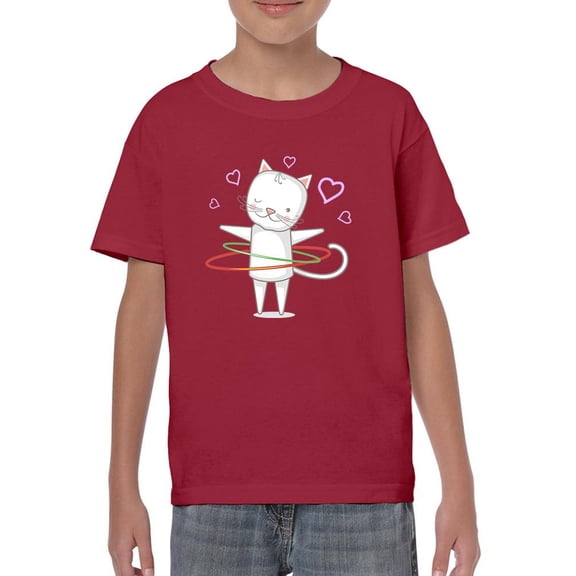 Lovely Kitten W Toy Hoop T-Shirt Juniors -Image by Shutterstock, Small