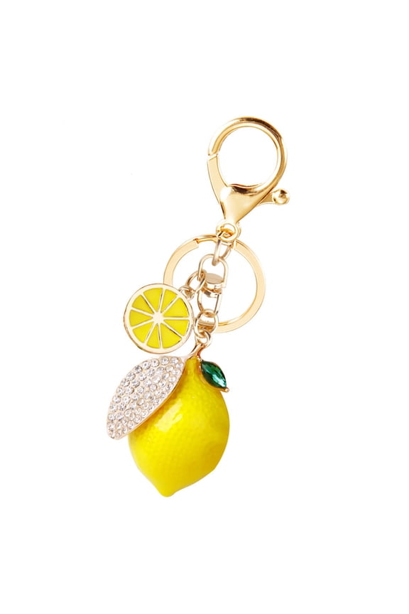 Lovely Korean Styles Lemon Shape Keychain Pendant Ideal for Student Schoolbags and Craft Accessories Daily Use