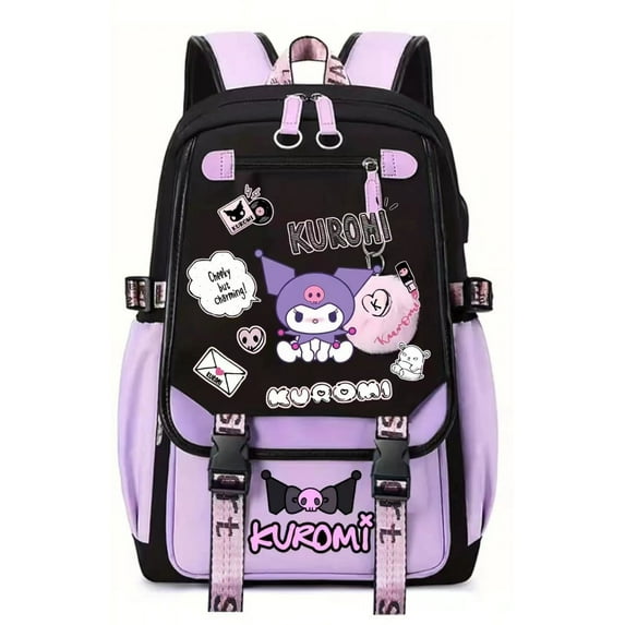 Lovely Kuromi Melody Backpacks Cosplay Unisex Students School Bag Patchwork Cartoon Bookbag Laptop Travel Outdoor Mochilas