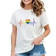 thumbnail image 1 of Lovely LGBT Gay Pride Heartbeat Lesbian Gays Love T-Shirt White 3X-Large, 1 of 4
