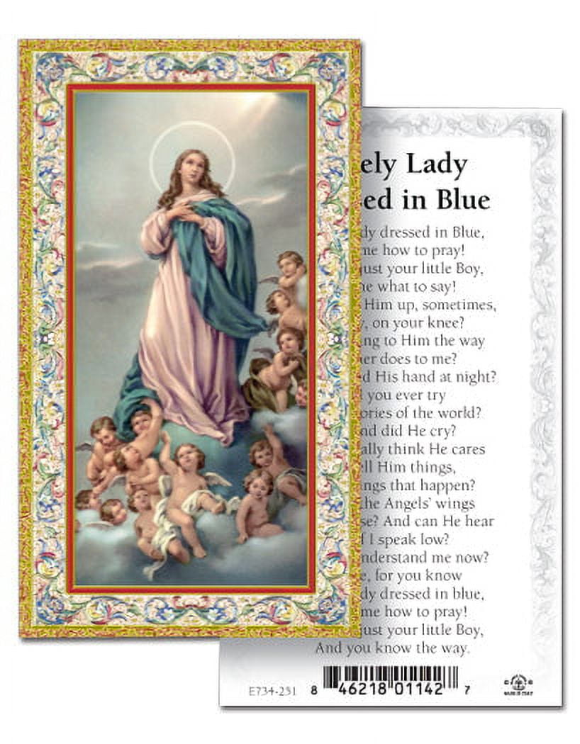 catholic prayer lovely lady dressed in blue Lovely Lady Dressed in Blue Holy Card main image 1