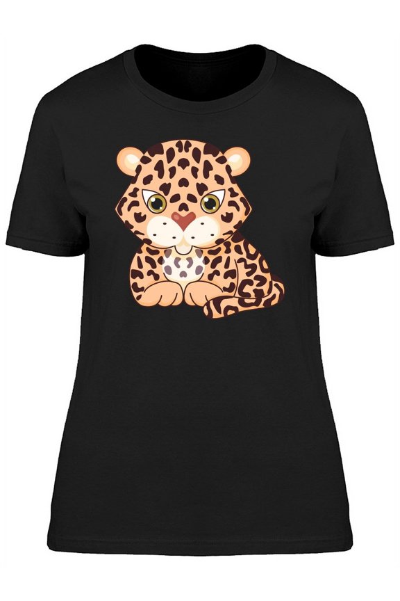 Lovely Leopard Cartoon T-Shirt Women -Image by Shutterstock, Female Large