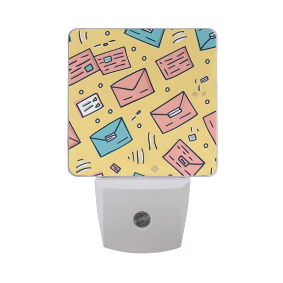 Lovely Letters Cartoon LED Night Light with Smart Sensor Plug Into Wall Dusk to Dawn 2 packs