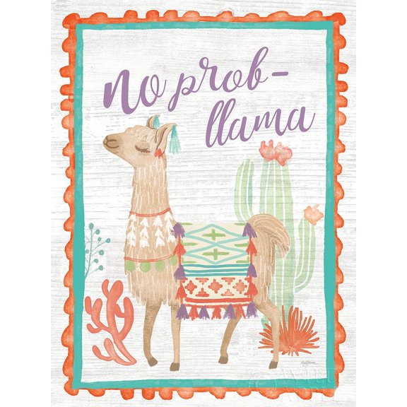 Lovely Llamas IV No Probllama Poster Print by Mary Urban