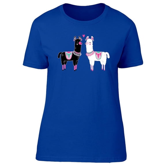 Lovely Llamas In Love, Cute T-Shirt Women -Image by Shutterstock, Female x-Large