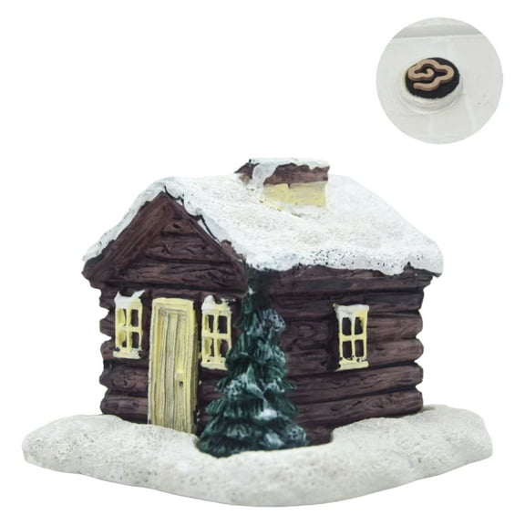 Lovely Log Cabin Incense Burner, Mini Snowy Winter Chimney Cottage Ash Catcher, Yoga Accessories Meditation Accessories, Home Chimney Decorations