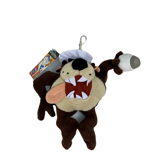 Lovely Looney Tunes Taz Plush -  Chef Tazmanian Plush With Secret Pocket ( 7in)