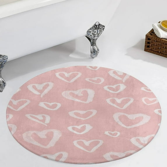 Lovely Love Heart Round Carpet Circle Rug Outdoor Patio Area Rug Washable Large Area Rugs Hallway Room Decor Fitness Mats