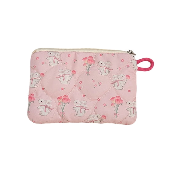 Lovely Makeup Bag Cartoon Wash Bag Change Purse Quilted Toiletry Bag Travel Storage Bag Aesthetic Cosmetic Bag