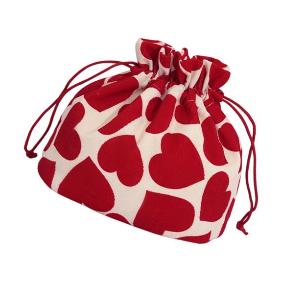 Lovely Makeup Bag Large Capacity Wash Bag Heart Shaped Cosmetic Bag Toiletry Bag Drawstring Storage Bag for Daily
