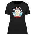 thumbnail image 1 of Lovely Maneki Neko Cat Cartoon T-Shirt Women -Image by Shutterstock, Female Large, 1 of 2