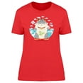 thumbnail image 1 of Lovely Maneki Neko Cat Cartoon T-Shirt Women -Image by Shutterstock, Female XX-Large, 1 of 2