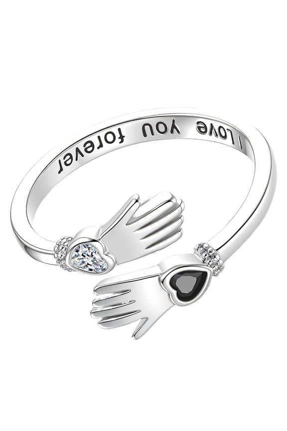 Lovely Matching Couple Rings Embracing Designs Cubic Zirconia Comfortable Fit For Women Men