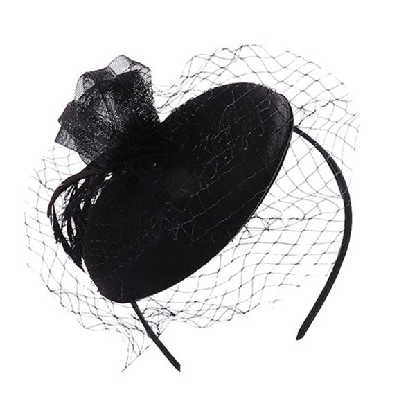 Lovely Mesh Veil Top Hat Shape Headband for Girls Spring Hair Hoop for Teenagers Adult Colorful Ponytail Hair Hoop