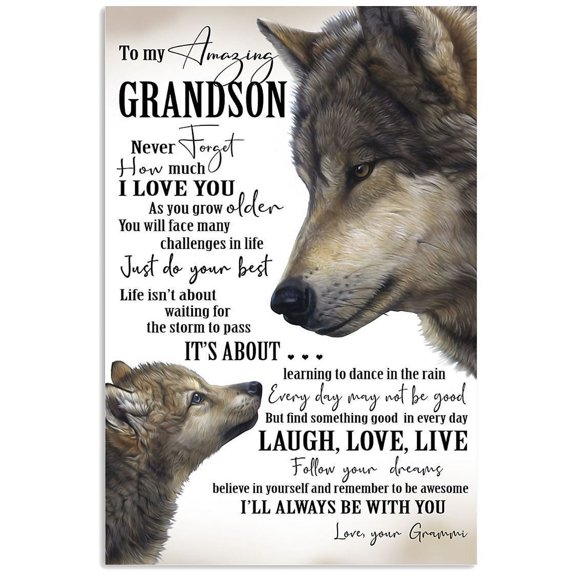 Lovely Message From Grammi Gifts For Amazing Grandsons Vertical Poster 11 x 17 Inch Poster