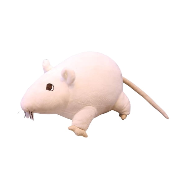Lovely Mice Toy Doll ,Animal Pillow Doll ,Stuffed Toy ,Interactive Plush Cartoon Simulation rat Doll for Children, Kid Playing Ornament ,Gift White