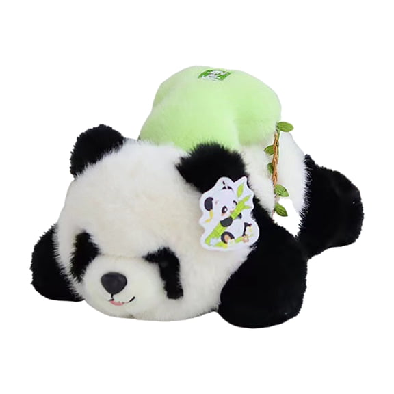 Lovely Mini 10inches Panda Plush Toy in Reclining Pose with Gentle Smile High Quality Material Ideal Gift for Friends Classmates Children Family Members