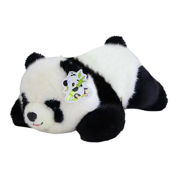 Lovely Mini 10inches Panda Plush Toy in Reclining Pose with Gentle Smile High Quality Material Ideal Gift for Friends Classmates Children Family Members