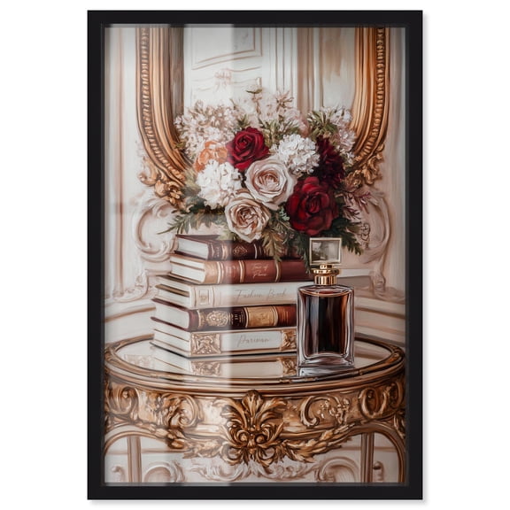 Lovely Mirror Glam Books Shadowbox Print Fashion Art Print by Art Remedy, Black Frame, 30 x 45