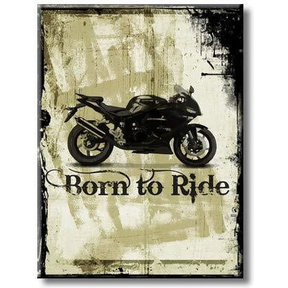 Lovely Motorcycle with Born to Ride Theme Picture on Stretched Canvas, Wall Art D?cor, Ready to Hang
