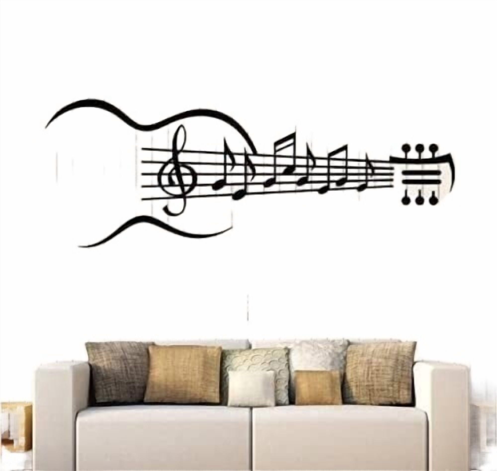 Lovely Music Notes Vinyl Wall Decal Guitar Musical Instrument Music ...