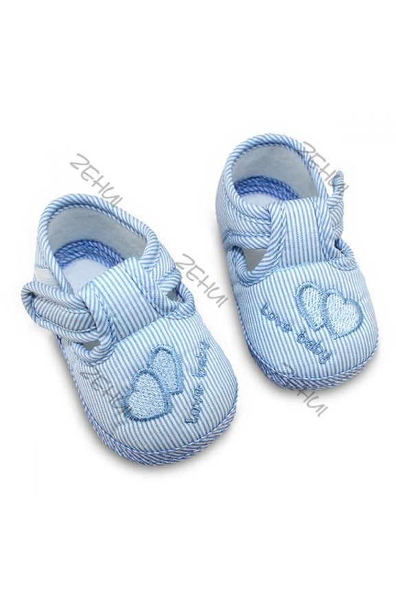 Lovely Newborn Infant Baby Girl Double Heart Shoes Sneaker Anti-slip Soft Sole Breathable Prewalker