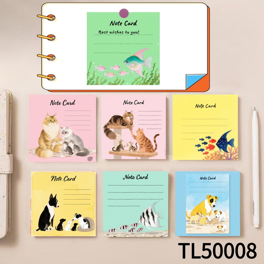Lovely Note Cards with A Menagerie of Animals (3.54×3.54 Inches),100 ...