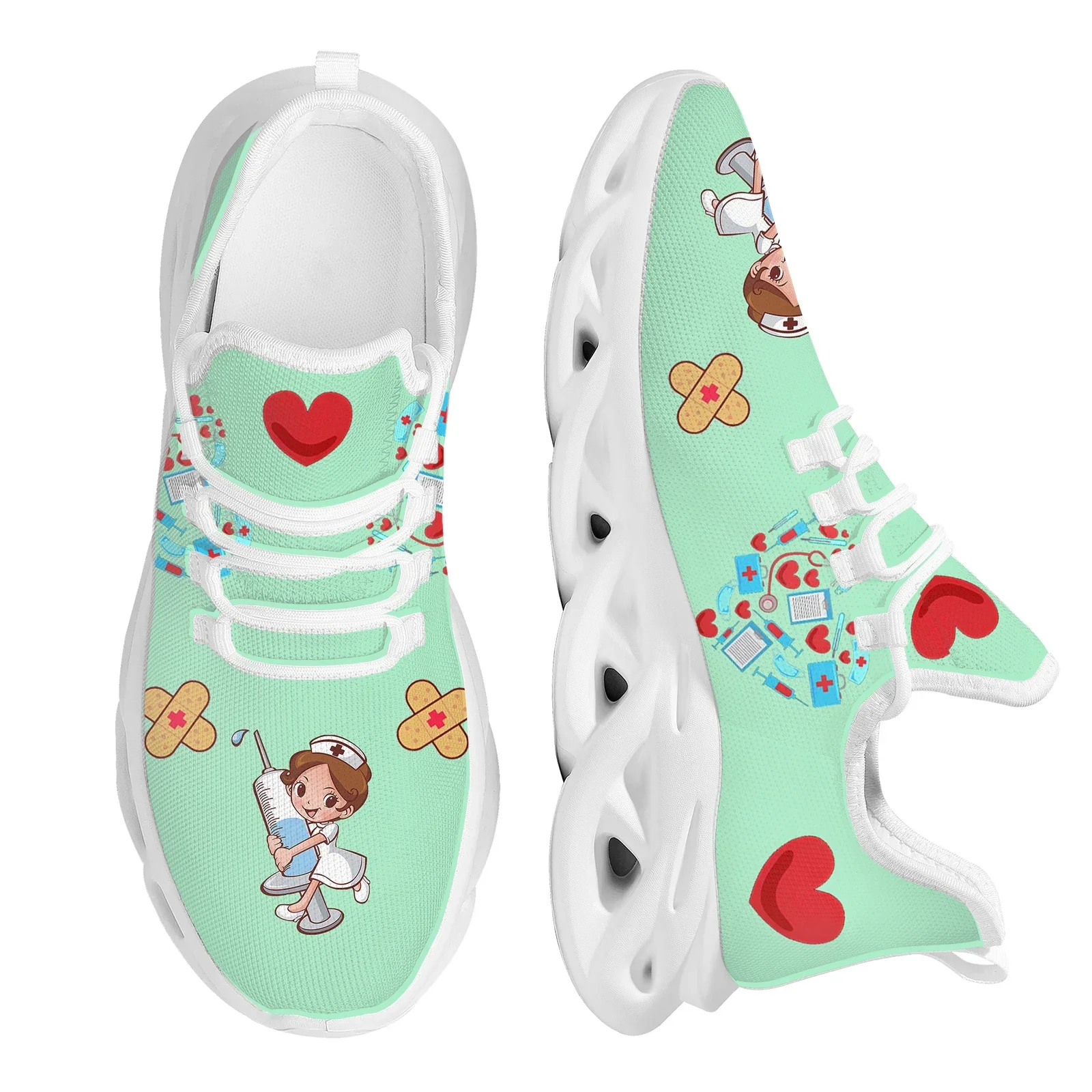 Lovely Nurse Medical Healthcare Print Ladies Platform Shoes Light Mesh ...