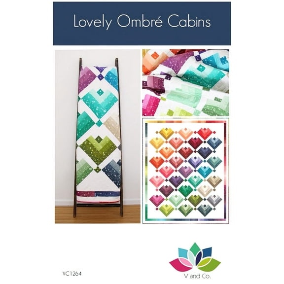 Lovely Ombre Cabins Quilt Pattern by V and Co