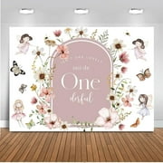 Isn't She Lovely Isn't She Onederful Backdrop Fairy Floral Girl 1st Birthday Decorations Miss Onederful Sweet Baby Girl First Birthday Party Decoration Banner (Wildflower)