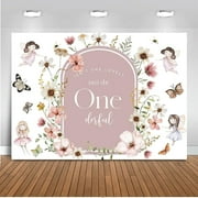 Isn't She Lovely Isn't She Onederful Backdrop Fairy Floral Girl 1st Birthday Decorations Miss Onederful Sweet Baby Girl First Birthday Party Decoration Banner (Wildflower)