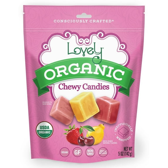 Lovely Organic Fruit Chewy Candy, 5 Oz