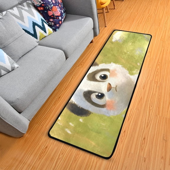 Lovely Panda Baby Hallway Runner Rug 2'X6' Non-Slip Washable Carpet Runner Kitchen Entryway Laundry Bedroom