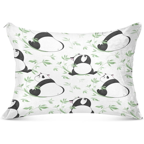 Lovely Panda Body Pillow Cover with Zipper, Soft and Cozy Fuzzy Fleece Body Pillow Case Cover 21 x 54 in, Plush Long Body Pillow Pillowcase for Fall and Winter Home Decor Gifts