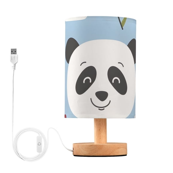 Lovely Panda Faces Roses Clouds Table Lamp with USB Port LED Warm Light Lamp Night Light Home Decor
