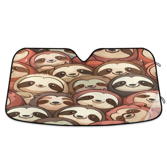 Lovely Pandas Face Car Windshield Sun Shade Foldable Car Front Window Visor Heat and UV Protection 53x23.5