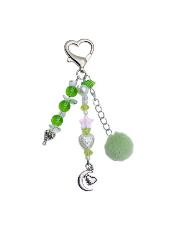 Lovely Pastels Macaron Stylish Wool Beaded Keychain Charm Pendant for Girls and Trendy Women Fashion Accessory