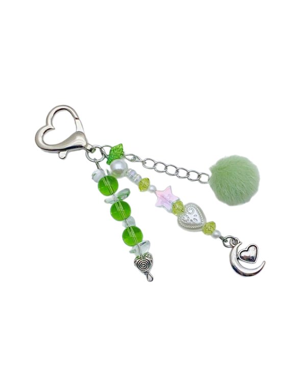 Lovely Pastels Macaron Stylish Wool Beaded Keychain Charm Pendant for Girls and Trendy Women Fashion Accessory