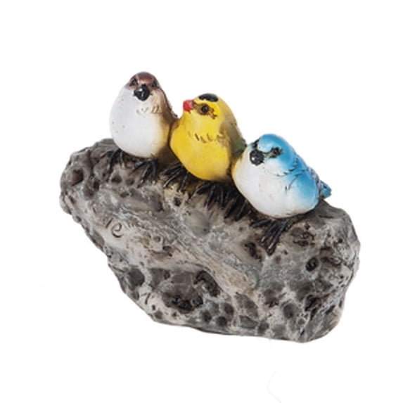 Lovely Perched Birds on Boulder Figure - By Ganz