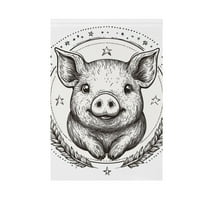 Lovely Pig with Wheat Garden Flag 12X18 Double Sided Yard Flags for Outside Outdoor All Seasonal Decoration