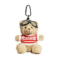 Lovely Pilot Bear Keychain Cute Pendant for Bag and Key Plush Keyring Phone Charm Personalized Animal Decoration
