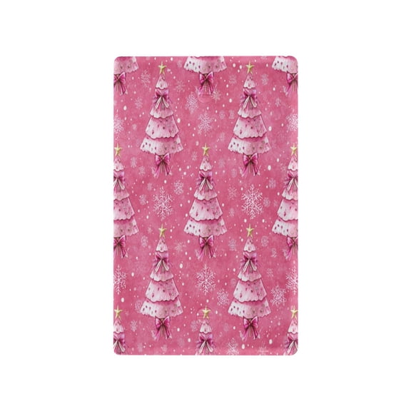 Lovely Pink Christmas Trees Pattern Decorative Wall Plate, Flame Retardant PC Plastic Light Switch & Outlet Cover with Mounting Screws Fits Blank Unused Outlet