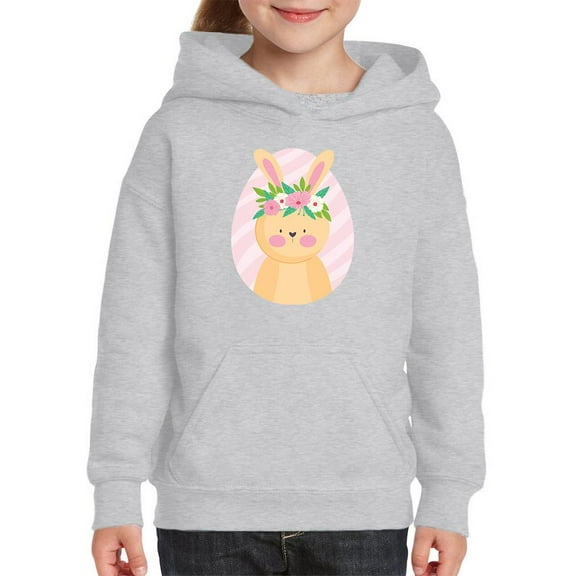 Lovely Pink Easter Bunny Hoodie Juniors -Image by Shutterstock, Medium