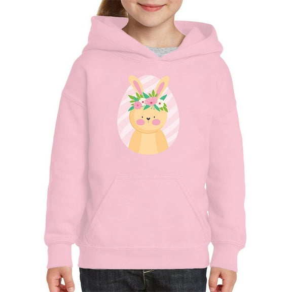 Lovely Pink Easter Bunny Hoodie Juniors -Image by Shutterstock,  x-Large