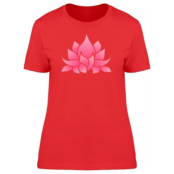 Lovely Pink Lotus Flower Doodle T-Shirt Women -Image by Shutterstock, Female x-Large