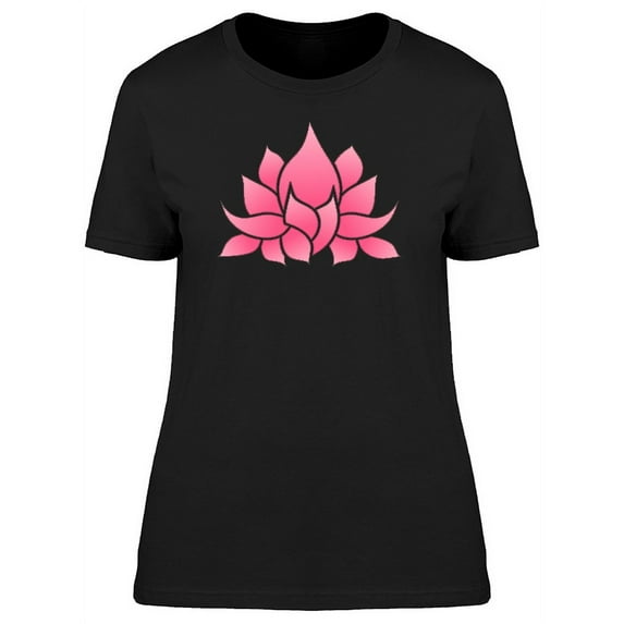 Lovely Pink Lotus Flower Doodle T-Shirt Women -Image by Shutterstock, Female x-Large