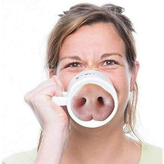 Lovely Pink Pig Nose Ceramic Mug Coffee Cup Tea Milk Drink Cups as Funny and Unique Gift for Christmas or Birthday, 300 ml