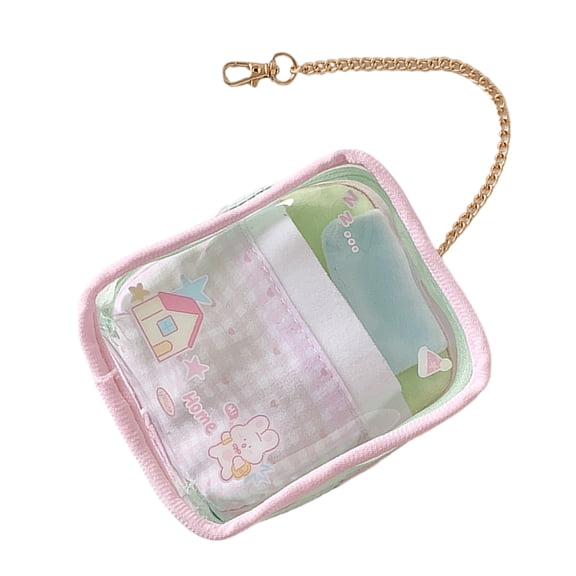 Lovely Plastic Display Case for Figures Portable Organizers With Clear Visibility and Zippered Closure