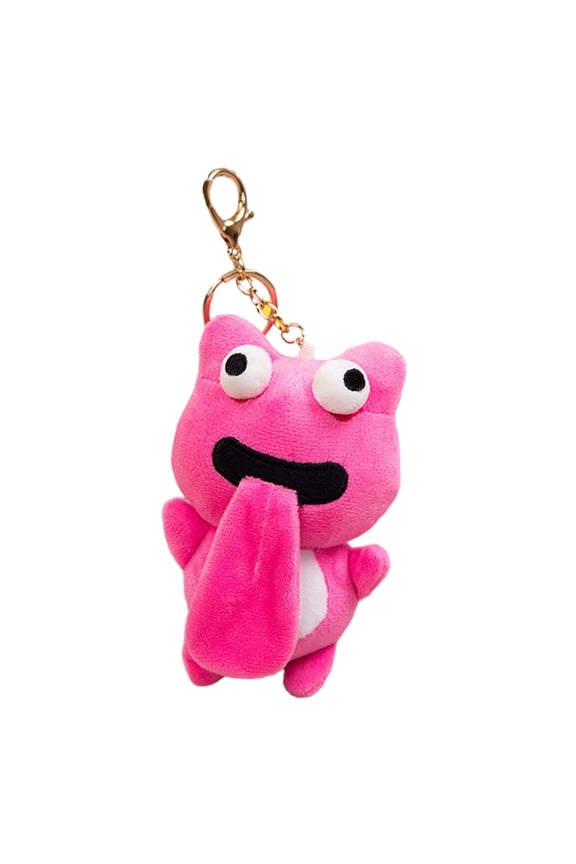 Lovely Plush Keychains Big Eyes Frog Doll Sticking Out Tongue Frog Attraction Toy Keychain Pendant Party